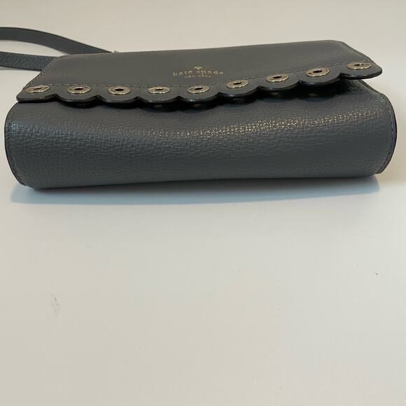 Kate Spade Gray Leather Paloma Road Crossbody Bag Purse - Picture 4 of 13